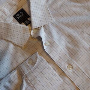 Jos A Bank Men's Traveler's Cotton Designer Multicolor Check Dress Shirt Size 18